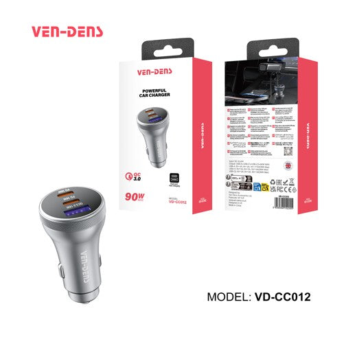 CARGADOR CUBO CARRO VD-CC012 VEN DENS PLATEADO