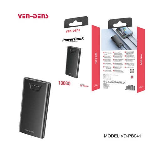 BATERIA DE EMERGENCIA VD-PB041 10.000MAH VEN DENS NEGRA