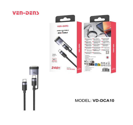 CABLE USB TIPO C VD-DCA10 VEN-DENS 1M NEGRO