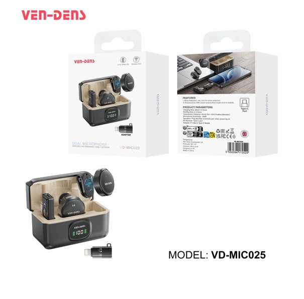 MICROFONO VD-MIC025 VEN-DENS NEGRO