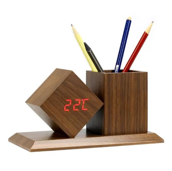 RELOJ ORGANIZADOR DE LAPICES MY-037 CAFE