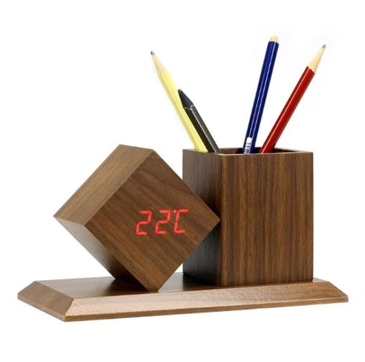 RELOJ ORGANIZADOR DE LAPICES MY-037 CAFE