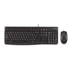 Logitech Teclado y Mouse MK120 Alámbrico USB Negro Resistente Derrames