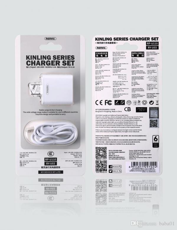 Remax Cargador Casa RP-U110 RY-U03 Lightning Blanco