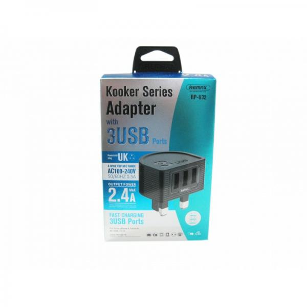 Cargador Cubo Casa Remax RP-U32 Negro Imagen principal del producto