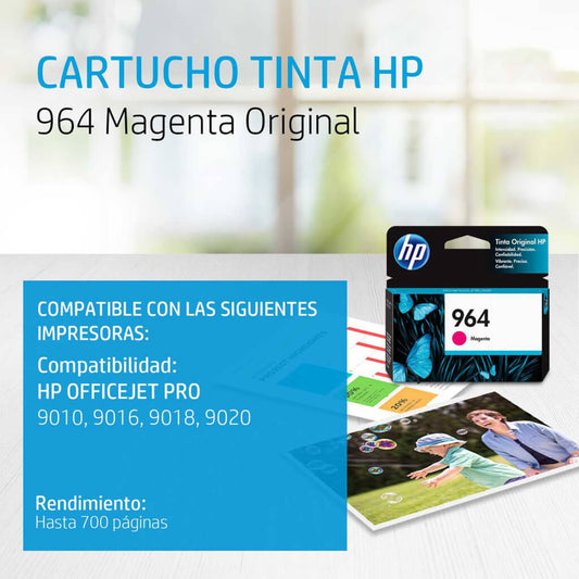 HP cartucho tinta 964 magenta  3JA51AL