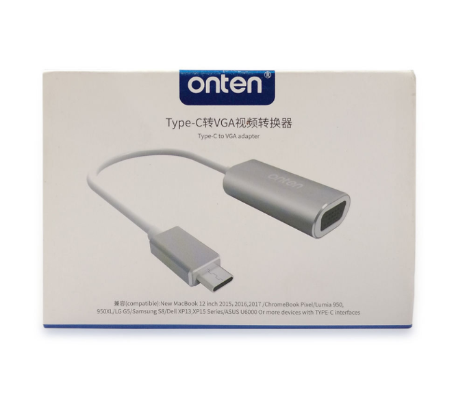Cable Adaptador USB Tipo C a VGA OTN-9579 Onten