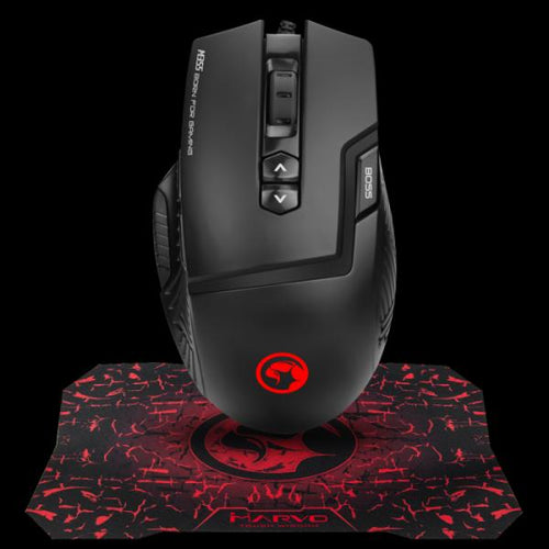 Marvo Set Mousepad G1 y Mouse M355 - Gaming 6400 DPI