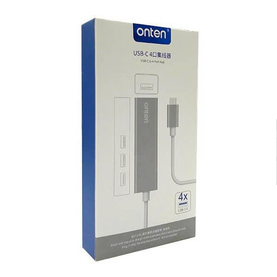Hub USB Tipo C OTN-9596 Onten - Plateado