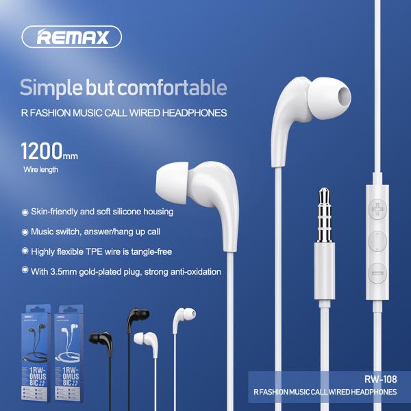 Audifonos Manos Libres RW-108 Remax - Negro