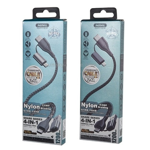 Cable USB Multiplataforma 4EN1 Serie Share RC-011 Remax - Negro