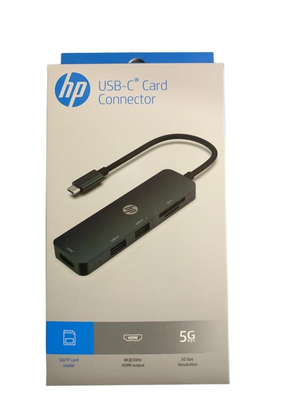 Hub USB Tipo C a HDMI Hembra USB *2 Sd Tf DHC-CT203 HP - Azul