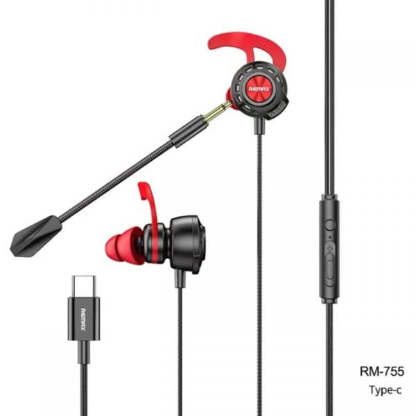 Audifonos Manos Libres RM-755 Tipo C Remax - Negro