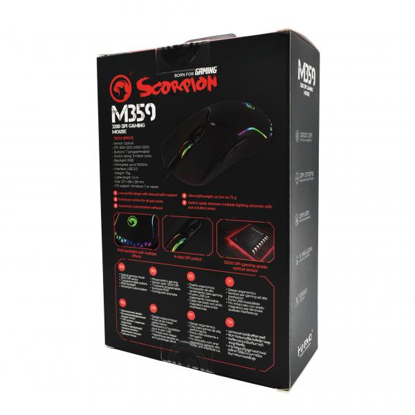 Mouse Alambrico Gamer Scorpion M359 Marvo