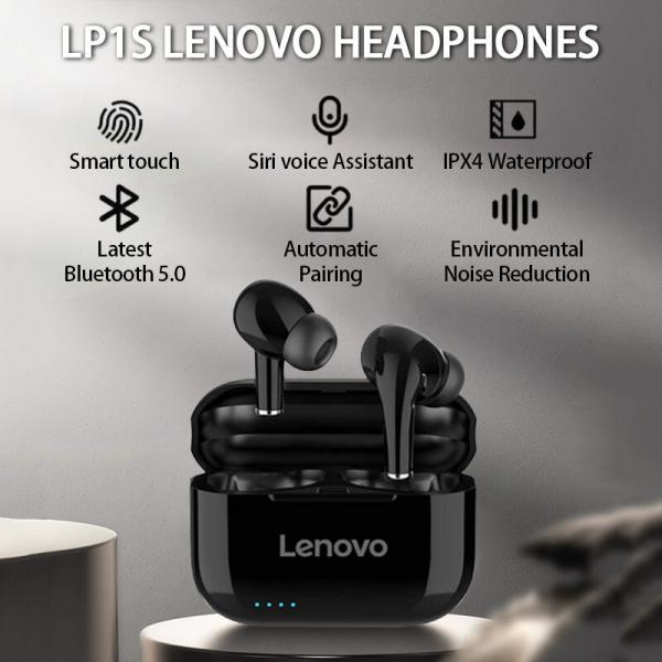 Audifono Manos Libres Bluetooth LP1S Lenovo - Negro