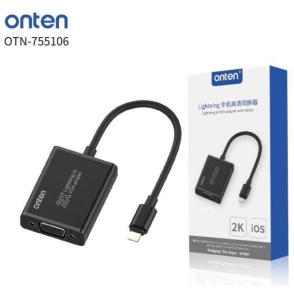 Cable Adaptador Lighthing a VGA 3.5mm OTN-755106 Onten
