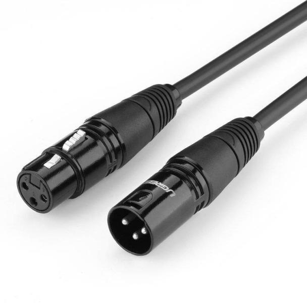 Cable Xlr Macho a Hembra 3 Pines AV130 20708 Ugreen - 1M Negro