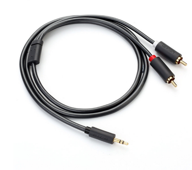 Cable 3.5mm Macho a 2 Rca Macho AV102 10511 Ugreen - 1.5m Gris