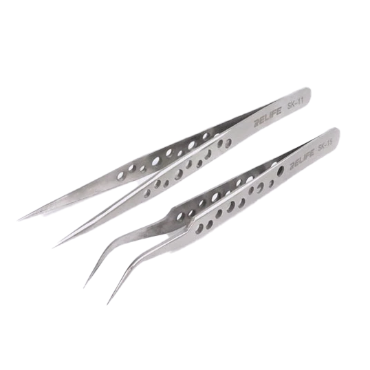 Relife pinza curva SK-15 precisión antiestática