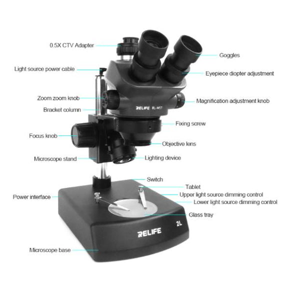 Microscopio con Lampara LED RL-M5T-2L Relife