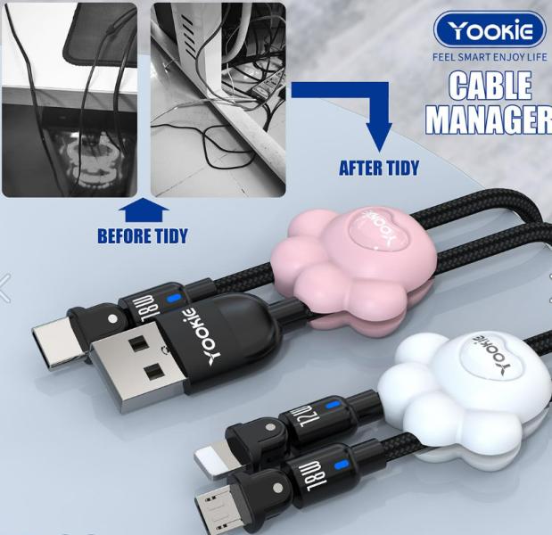 Organizador para Cables YE02 Yookie - Negro