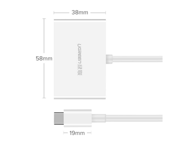 Cable Tipo C a HDMI VGA NM123 30843 Ugreen - Blanco