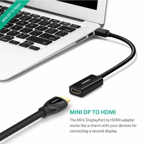 Convertidor Mini Display Port Macho a HDMI Hembra MD112 10461 Ugreen - Negro