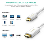 Cable USB Tipo C Macho a HDMI Tipo B Macho MM121 30841 Ugreen - 1.5m Blanco