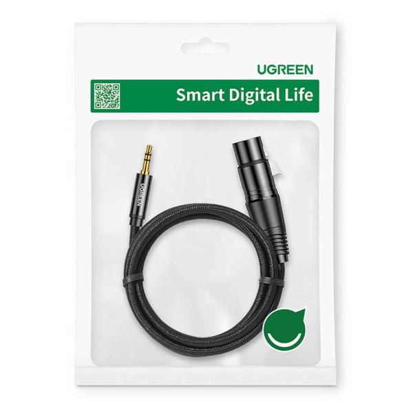 Cable 3.5mm a Xlr Hembra 3.5mm AV182 20763 Ugreen - 1M Negro