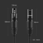 Cable Xlr Macho a Hembra 3 Pines AV130 20713 Ugreen - 8M Negro