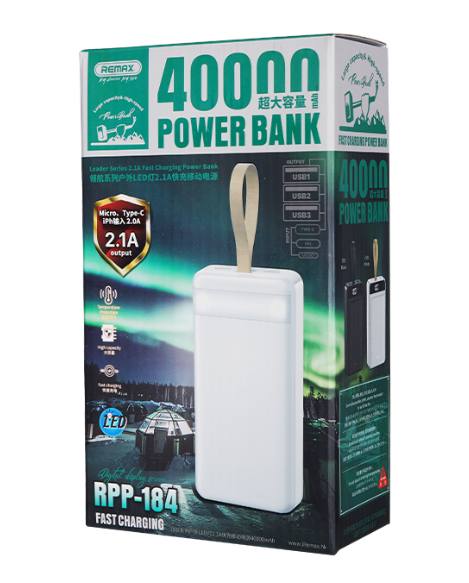 Remax Bateria Emergencia RPP-184 40000mAh Carga Rapida Blanca