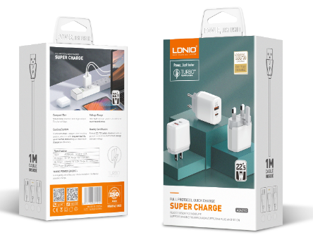 Cargador LDNIO Casa USB-C 22.5W Blanco QC 3.0 PD Imagen principal del producto