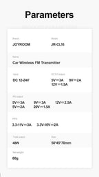 Transmisor Bluetooth Fm JR-CL16 Joyroom - Silver