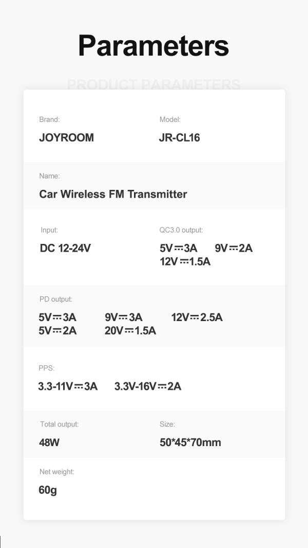 Transmisor Bluetooth Fm JR-CL18 Joyroom - Plateado