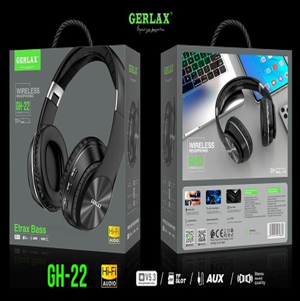 Audifono Gerlax Bluetooth GH-22 Negro 7 Horas Bateria Tarjeta TF