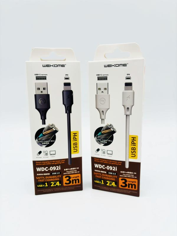 CABLE USB LIGHTNING WDC-092I 3M FULL SPEED PRO WK BLANCO