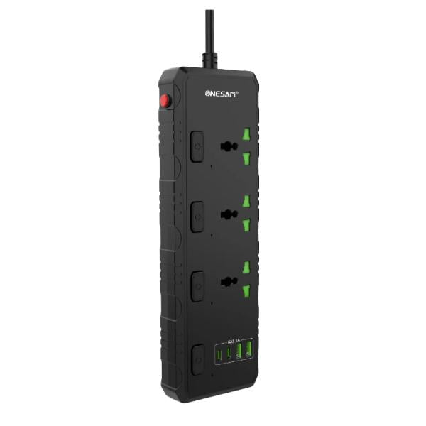 Regleta Onesam OS-T96 3 tomas + 4 USB carga rápida