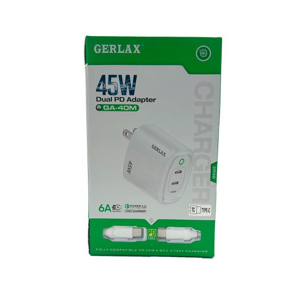 Cargador Gerlax GA-40M USB Tipo C Blanco Imagen principal del producto