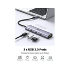 Hub USB Tipo a CM475 60600 Ugreen - Gris