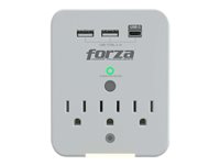 Forza FWT-331USBC - Protector contra sobretensiones (montaje en pared) - CA 125 V