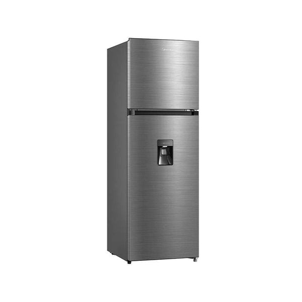 Midea refrigerador top mount 13 pc con dispensador color acero inoxidable   MDRT489MTM46W