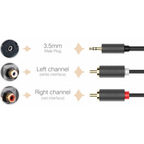 Cable 3.5mm Macho a 2 Rca Macho AV102 10510 Ugreen - 2M Gris