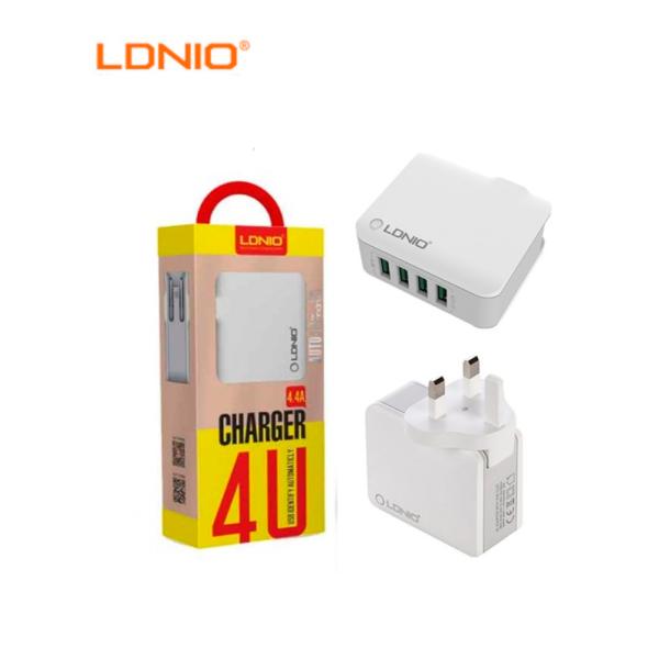 Cargador LDNIO A4403 Casa Blanco Eficiente y Seguro