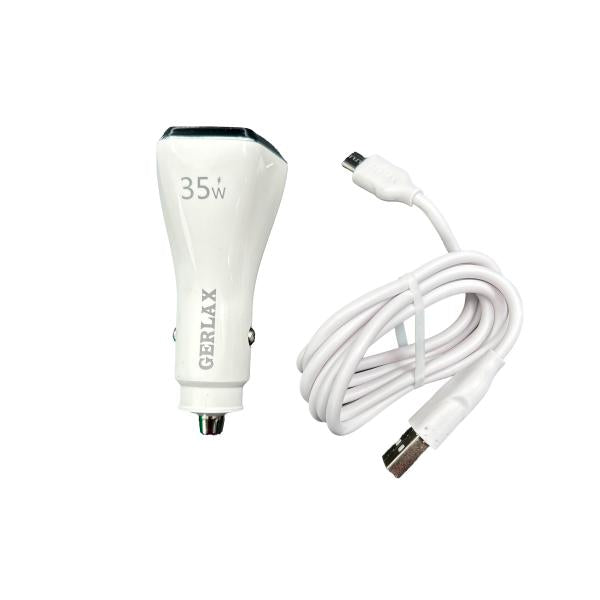 Cargador Cubo Carro GC-17 Gerlax - Blanco Micro B