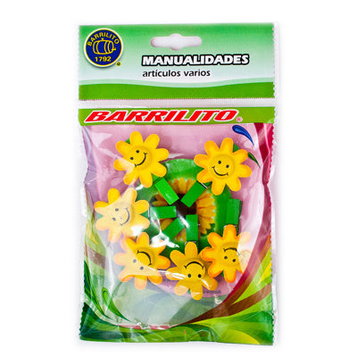 Barrilito Clip De Madera Flores Amarillas Wclp10a 6 Piezas