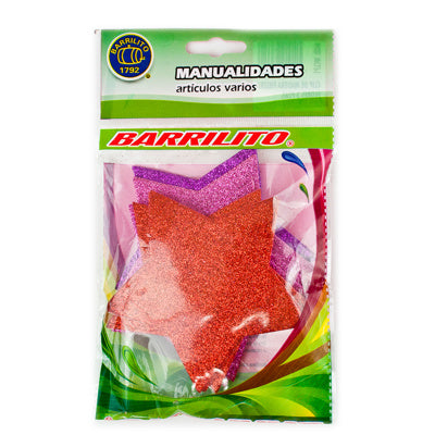 Barrilito Calcomania Foamy Estrella FSG005 9.6cm 10 Piezas 3 Colores