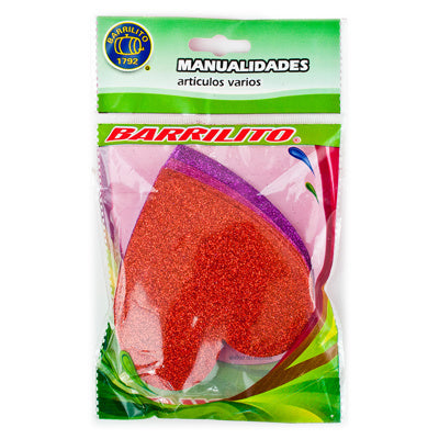 Calcomania Barrilito corazon foamy FS004 9.6 cm 10 pz 3 colores Imagen secundaria del producto