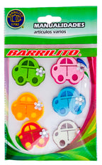 Barrilito Calcomania Fieltro Carros FS091 6 Piezas