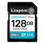 Kingston tarjeta de memoria 128GB SDXC Canvas Go Plus Gen4 200MB/s C10 UHS-I U3 V30 - SDG4/128GB