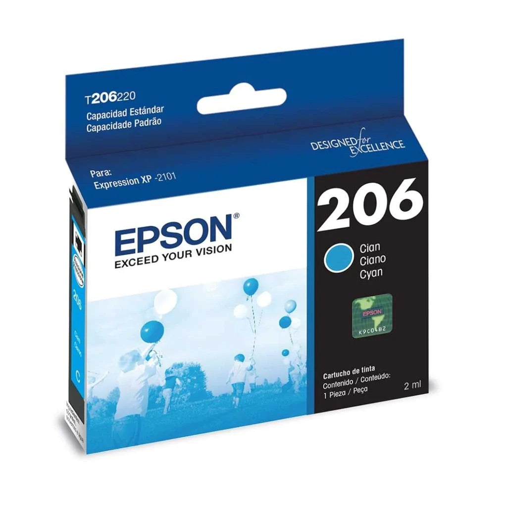 Epson Cartucho Cian T206220-AL 206 Para XP-2101
